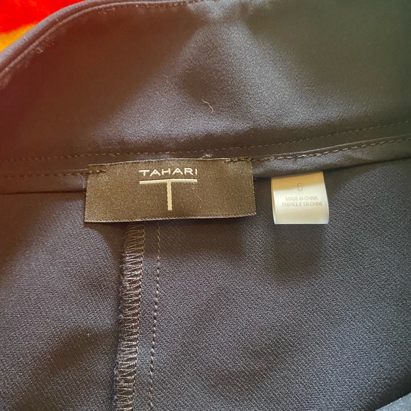 Tahari Wide Leg Blue and Gold Pants - Picture 3 of 5